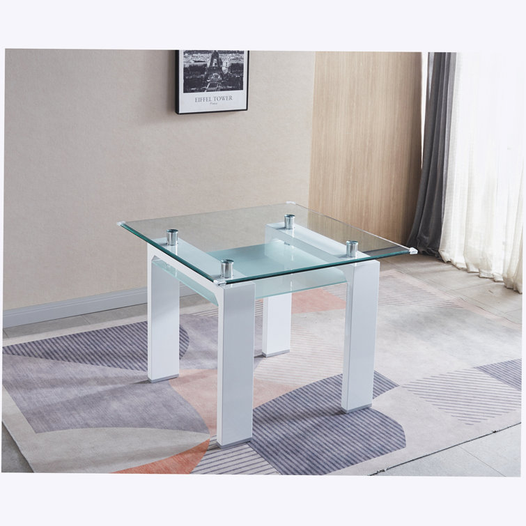 2 seater best sale glass table